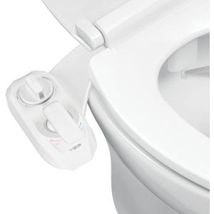 LUXE Bidet NEO 320 Plus - Patented Bidet Attachment for Toilet Seat, Innovative Hinges to Clean, Slide-in Install, Advanced 360 Self-Clean, Warm, Dual Nozzles, Feminine & Rear Wash (White)
