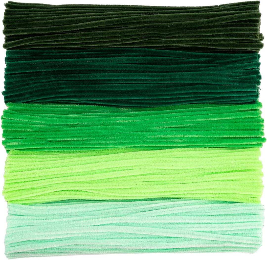 Caydo 500 Pieces Green Pipe Cleaners, Chenille Stems, Pipe Cleaner Crafts for DIY Art and Craft Projects Creative Gift Party Decorations (Green)