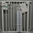 Mom's Choice-GROWNSY Baby Gate for Stairs, 29.5"-48.4" Pressure Mounted Baby Gate for Top of Stair&Doorway with V-Shaped Rods, Anti-Trip Pedal, Extra Wide Stairs Dog Gate Easy Install w/Red Reminder