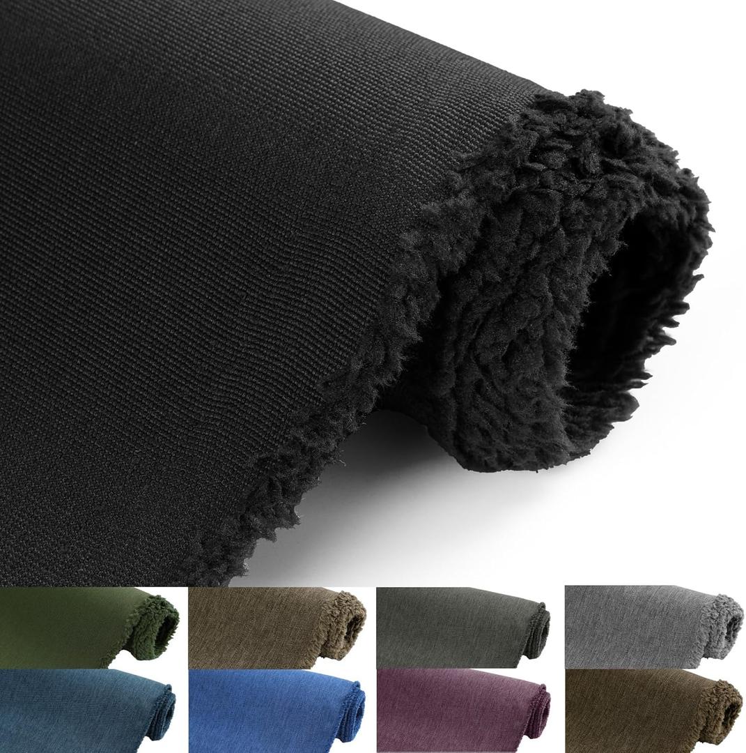 Waterproof Canvas Fabric by The Yard, 58inch 600D Upholstery Fabric Polyester Material Outdoor Water Resistant Material for Sewing Chair Patio Cushion Bag Sofa Seat Repair, 5 Yard Black