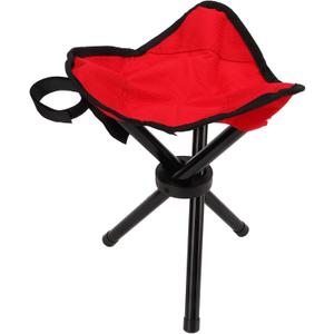 Portable Camping Tripod Stool Lightweight Foldable Chair for Hiking with High Load Bearing Capacity (Red) Portable Camping Tripod Stool Lightweight Foldable Chair for Hiking with High Load Bearing Capacity (Red)