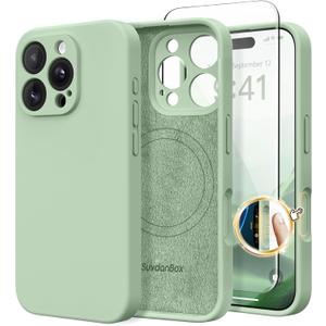 Magnetic for iPhone 16 Pro Max Case Silicone Light Cyan