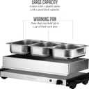 OVENTE Electric Buffet Server and Food Warmer, Three 1.5 Quart Chafing Dish Set with Stainless Steel Warming Tray Perfect for Holidays and Dinners, Silver FW173S
