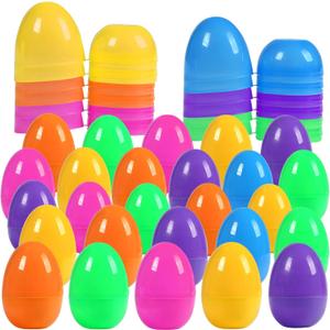 30Pcs Fillable Easter Eggs, 2.36'' Plastic Bright Easter Eggs Empty Bulk Assortment, Perfect for Easter Egg Hunt/Surprise Egg