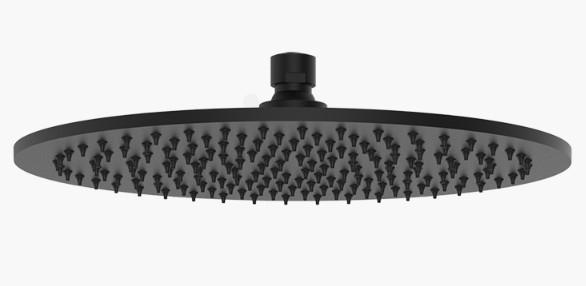 Aquaiaw Fixed Rainfall Shower Head, Seamless Laser Soldered 304 Stainless Steel, Integral 1-Piece, Wall Or Ceiling High Pressure Head Shower, 2.5 GPM, Brass Joint (12 inch Round, Matte Black)