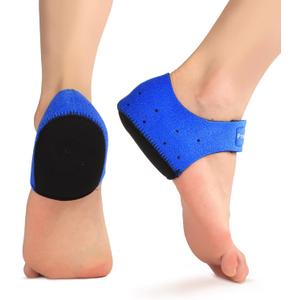 Plantar Fasciitis Heel Cup Protectors - Promifun Heel Cups for Heel Spur,Achilles Tendinitis,Cracked Heels,Heel Pain Relief Products - Gel Heel Cushion Pads,Blue,Large(W 9.5-13 / M 8.5-14)