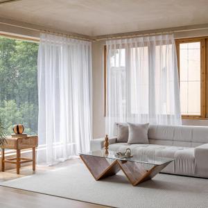 Extra Wide White Pinch Pleated Curtains 70x102 Inches Long Window Curtains Faux Linen Semi Sheer Drapes Light Filtering with Hooks Track for Living Room Bedroom Sliding Door,1 Panel
