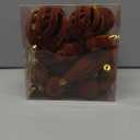 Velvet Christmas Balls 28pcs Flocked Christmas Tree Ornaments Set Shatterproof Christmas Ornaments with Hanging Rings Suitable for Xmas Tree Holiday Decor (Brown)