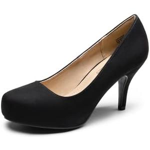 DREAM PAIRS Tiffany Women's Classic Elegant Versatile Low Stiletto Heel Dress Platform Pumps Shoes 7.5