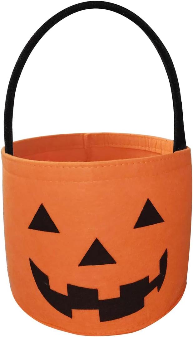 Halloween Trick or Treat Baskets Halloween Fall Pumpkin Buckets Candy Tote Gift Bags for Kids Decorations Party Favors Supplies