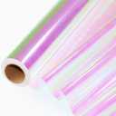 SYOGUA 82 Ft x 17 In Cellophane Roll Extra Wide Iridescent Cellophane Wrap Gift Baskets Wrapping Plastic for Basket, Treats, DIY Crafts, Birthday Gifts