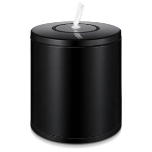 Tandefio Stainless Steel Countertop Wipe Dispenser Fits Wipes on Rolls 10 x 11.5 Inch Round Tissue Holder Refillable Tabletop Cylinder Container for Fitness Clubs Gym Schools Daycares (Black)