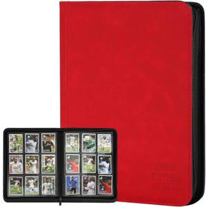 Trading Card Binder, Premium 9 Pocket Double Sided 540 Pocket PU Card Collection Binder, Collectible Trading Card Albums for MTG, TCG, Sport Card, Game Cards (Red)