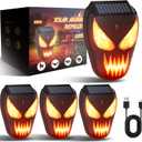 4 Pack Solar Powered Coyote Deterrent with Amber Dynamic Flashing Lights, Effective Coyote, Raccoon, Skunk, Deer & Hawk Deterrent, Waterproof Predator Light for Yards, Gardens & Chicken Coop