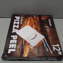 Pizza Peel Aluminum Pizza Spatula, Mooues 12 inch Metal Pizza Paddle(12"x 14")with Rocker Cutter Foldable Wood Handle, [Storage bag included], for Family Pizza Oven Baking Pizza, Dough, Bread & Pastry