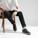 Jousen Men's Leather Fashion Sneakers Retro Dress Business Casual Shoes for Men