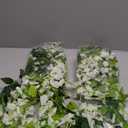 Findosom Wisteria Artificial Flowers Garland, 4Pcs Total 36FT White Wisteria Hanging Flowers, Flower Garland Decorations for Home Garden Outdoor Ceremony Wedding Arch Decoration