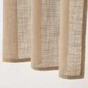MIULEE Cafe Curtains - 36 Inch Semi Sheer Light Filtering Half Window Curtains, Rod Pocket Tier Curtains 2 Panels W26XL36, Camel Beige