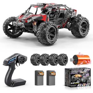 RC Cars 1/14 Brushless RC Car for Adults&Boys, Full Roll-Cage Frame, 4WD Fast Max 42mph, Remote Control RC Trucks for Adults with Two 2S LiPo Batteries and Two Sets of Tires, Compatible with 3S LiPo