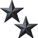 COOZZYHUOR 15.52Pcs Barn Star Wall Decor Texas Stars Art,Metal Stars for Outside Rustic Vintage Western Country Farmhouse Home Decoration (Black)