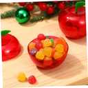 12Pcs Small Apple Shaped Candy Boxes,Red Plastic Apple Containers,Filled Bobbing Treat Jars,Fillable Favor Containers or Christmas Valentine Wedding Party Favors