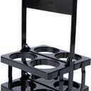 Portable Drink Carrier,Reusable Beer Bottle Coffee Cup Holder,Beer Bottle Drink Caddy for Delivery,4 Holes Cup Holders with Handle for Catering Restaurant Travel Car,Black