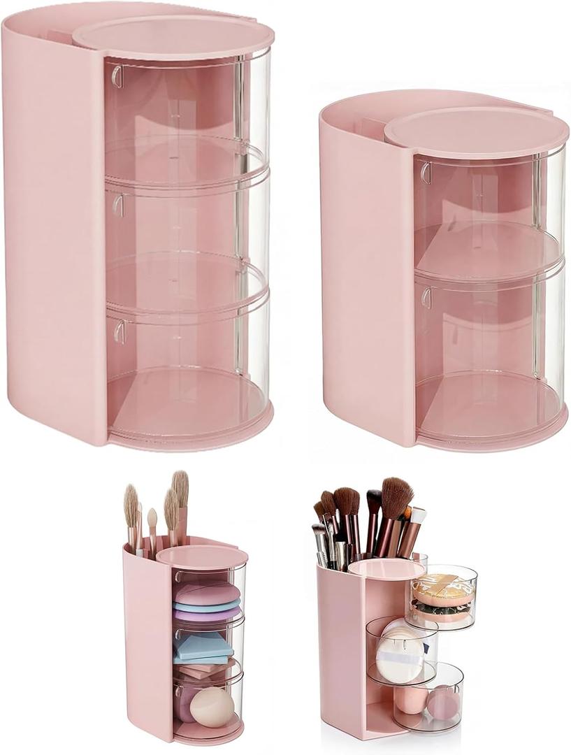 2 Pcs Hair Accessories Organizer, Rotatable Hairbrush Storage Holder Organizers for Vanity for Clip Comb Earring Necklaces