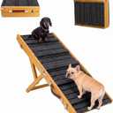 Dog Ramp for Couch & Bed for Dogs, Foldable Small to Large Dog Ramps for Bed Sofa Car - 5 Adjustable Height (10.8"-23.5"), Portable, Wider and More Stable, Non-Slip, Carry Handle, Walnut