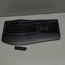 QUASIO Ergonomic Wireless Keyboard with Wrist Rest, Wave Keys, Comfortable Natural Typing, 2.4GHz Full Size Ergo Wireless Computer Keyboard for Multi-OS, Windows, Mac OS Laptop/PC/Notebook (Black)