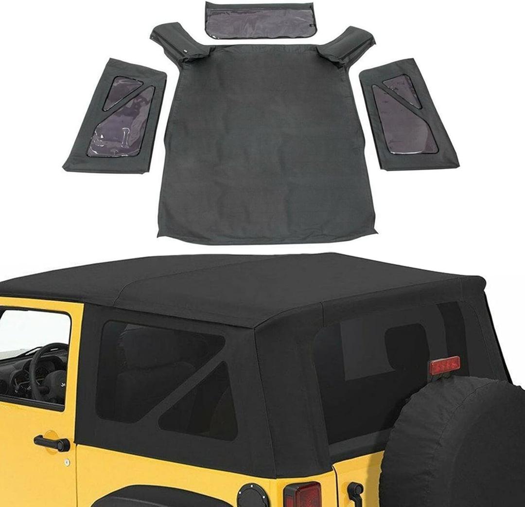 Replacement for 2010-2017 Wrangler 2-Door Replacement Soft Top & Tinted Rear Windows