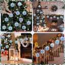 Soaoo 36 Pcs 7.87" Christmas Snowflakes Ornaments Blue Outdoor Double Sided Christmas Hanging Decoration Plastic Crafts Ornaments for Xmas Winter Holiday Office Home Yard Porch
