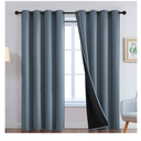 Yakamok 100% Blackout Lined Panels, Thermal Insulated Blackout Curtains for Bedroom, Heat Blocking Drapes for Living Room(52Wx84L, Stone Blue, 2 Panels)