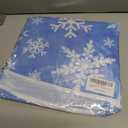 Horaldaily Christmas Tablecloth 7070 Inch Round, White Snow Blue Washable Table Cover for Party Picnic Dinner Decor