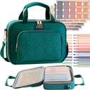 Bible Cover for Women Bible Case, Large Bible Bag, Bible Study Supplies Bible Journaling Kit Book Carrying Case with Bible Highlighters Tabs, Valentines Day Christian Gifts for Women (Green)