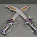 JOYIN 2 Deluxe Pirate 19.5" LED Light Up Flashing Buccaneer Swords with Motion Activated Clanging Sounds for Realistic Play, Halloween Party, by Spooktacular Creations