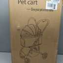 Heavy Duty Pet Stroller, 3-in-1 Dog & Cat Stroller with Detachable Carrier & Car Seat, 132 lbs Capacity for 1 Large/2 Medium Pets, Aluminum Alloy Frame, Shock Absorption, One-Touch Dual Brake, Black