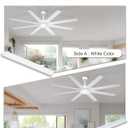 72 Inch Large Ceiling Fans with Lights, 8 Blades White Ceiling Fan Remote/APP Control, Dimmable, Reversible Big Ceiling Fan for Indoor/Covered Outdoor