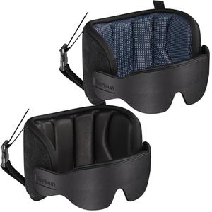 SARISUN Travel Pillows for Airplanes, Airplane Pillow with Sleeping Eye Mask, Travel Neck Pillow for Car, Road Trip Car Headrest, 2-Pack Airplane Travel Essentials, Black and Mottled Blue