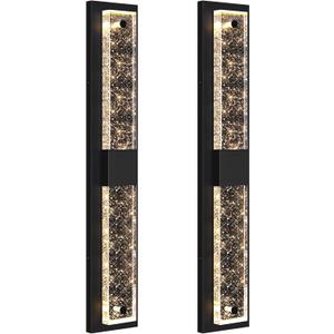 31.5in Large Size Outdoor Wall Light Fixtures with Crystal Bubble Glass, Waterproof Exterior Sconces LED Wall Lanterns, Porch Lights Wall Mounted 10W 3000K Outside Lights for House Front Door Garage