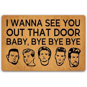 Funny Floor Mat Rug Non-Slip I Wanna See You Out That Door Baby Bye Bye Bye Entrance Indoor Outdoor Bathroom Kitchen Home Doormat Rubber 23.6 by 15.7 inch