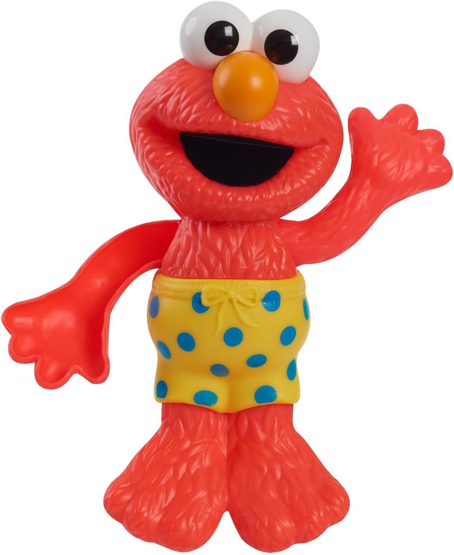 Sesame Street Swim and Splash 7-inch Elmo Wind Up Bath and Pool Toy, Easter Basket Fillers, Gifts, Presents, Kids Toys for Ages 2 Up by Just Play, Kids Toys for Ages 2 Up by Just Play