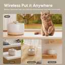 WOPET Wireless Cat Water Fountain, Cordless Ceramic Pet Water Fountain with 5000mAh Rechargeable Battery, 3L/101oz Premium Cat Water Dispenser for Cats & Small Dogs,Ultra Quiet & Triple Filtration