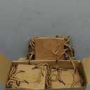 Sherr 100 Pcs Mini Gift Bags Bulk, 4 x 2.75 x 4.5 in Paper Bag with Tag, Extra Small Paper Gift Boxes with Handles for Birthday, Valentines Party Favor, Wedding, Small Business, Spring(Brown)