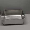 Stainless Steel Cat Litter Box Set, Includes Catnip Fish Toy & Wand Feather Toy Refill, Easy to Clean, Pet Toilet Supplies for Kitten, Kitty, Rabbit, Metal Litter Pan for Kittens and Adult Cats (1 Medium (17.6"x13.6"x5.9"))