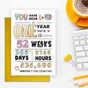 4 x UUEFKTN Cute Happy First Birthday Card Gift for 1st Baby Girls Boys Kids, Ideal 1st Birthday Card Decor For One Year Old Daughter Son Granddaughter Grandson Niece Nephew, Best Born in 2024 Gift