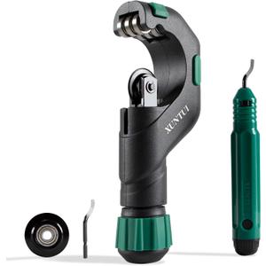 Copper Pipe Cutter Tool Set 3/16"-2" Outer Diameter, Tube Cutter for Copper,Brass,Aluminum&Stainless Steel, HVAC Metal Plumbing Tubing cutter Tool with Deburring Tools&Extra Blades(XT600616) (650)