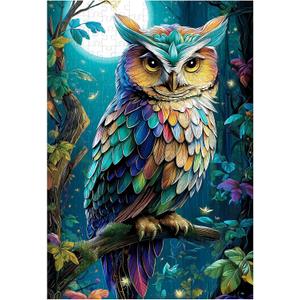 Great Jigsaw Puzzles for Adults 300 Pieces Mystical Owl Puzzles for Adults Toys Gift Family Decoration Kids Puzzle (15"x10"-300PCS)