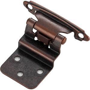 Ravinte 60 Packs (30 Pairs) 3/8" Inset Antique Copper Cabinet Hinge,Self Closing Hinges for Kitchen/Bathroom/Furniture Cabinets & Doors,Decorative Cabinet Hardware Kitchen Hinge with Door Bumper