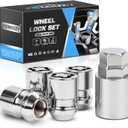 Wheel Lock Lug Nut Set M12 x 1.5 Anti Theft Fit Honda Accord Civic CRV Odyssey Acura Hyundai Accent Kia Lexus Mazda Toyota 4runner Camry FJ Cruiser Tacoma Chrysler Volvo & More Replace 24157
