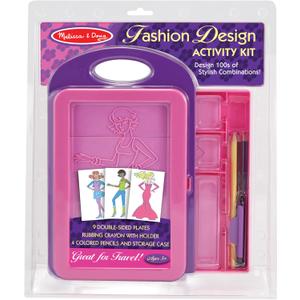 Melissa & Doug Fashion Design Art Activity Kit - 9 Double-Sided Rubbing Plates, 4 Pencils, Crayon - Fashion Plates, Travel Toys for Kids Ages 5+ Melissa & Doug Fashion Design Art Activity Kit - 9 Double-Sided Rubbing Plates, 4 Pencils, Crayon - Fashion Plates, Travel Toys for Kids Ages 5+